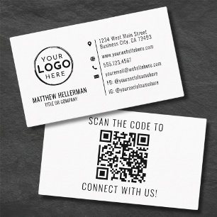 Carte De Visite Logo de code QR minimaliste moderne professionnel