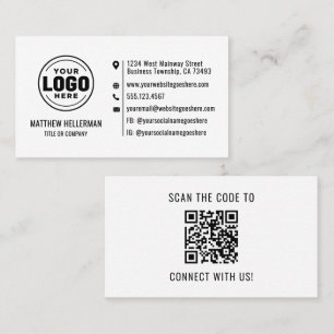 Carte De Visite Logo de code QR minimaliste moderne professionnel