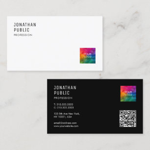 Carte De Visite Logo de code QR Modèle personnalisé Moderne Élégan
