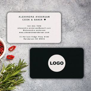 Carte De Visite Logo de code QR noir moderne professionnel