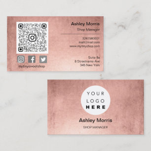 Carte De Visite Logo de code QR personnalisé Boutique sociale en