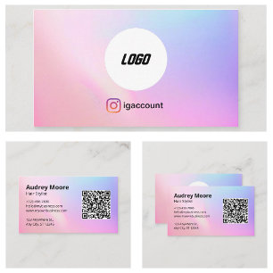 Carte De Visite Logo de code QR pour coiffeur professionnel branch