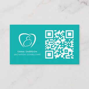 Carte De Visite Logo de code QR professionnel Lactation Consulta