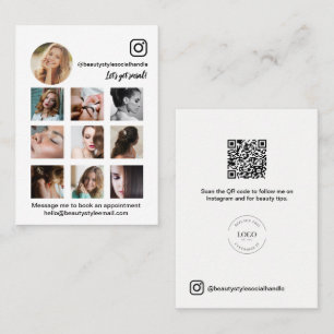 Carte De Visite logo de collage de photos Instagram Beauté médias
