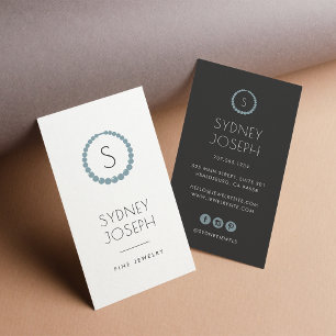 Carte De Visite Logo de collier Monogramme moderne Design de bij