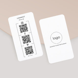 Carte De Visite Logo de connexion Facebook QR Code Instagram perso