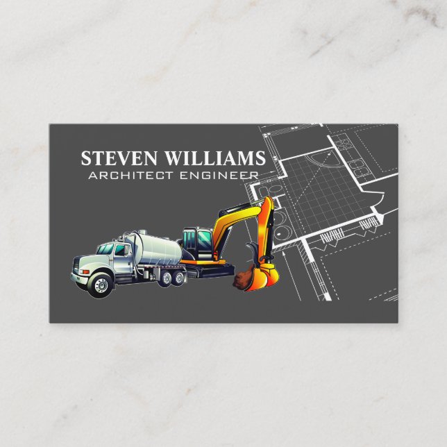 Carte De Visite Logo de constructeur | Plan | Construction  (Devant)