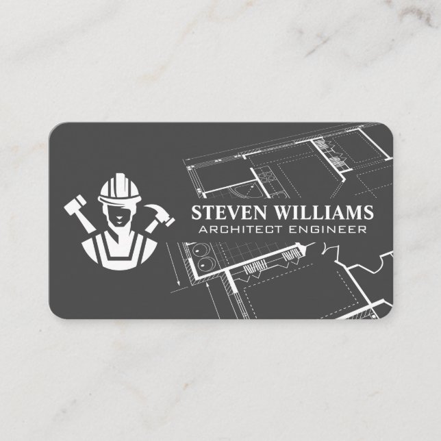 Carte De Visite Logo de Construction Builder | Plan  (Devant)
