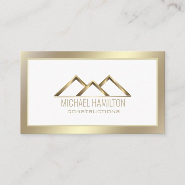 Carte De Visite Logo de construction immobilière simple profession (Devant)