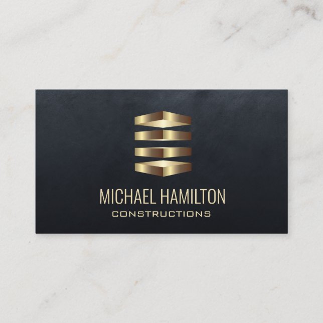 Carte De Visite Logo de construction immobilière simple profession (Devant)