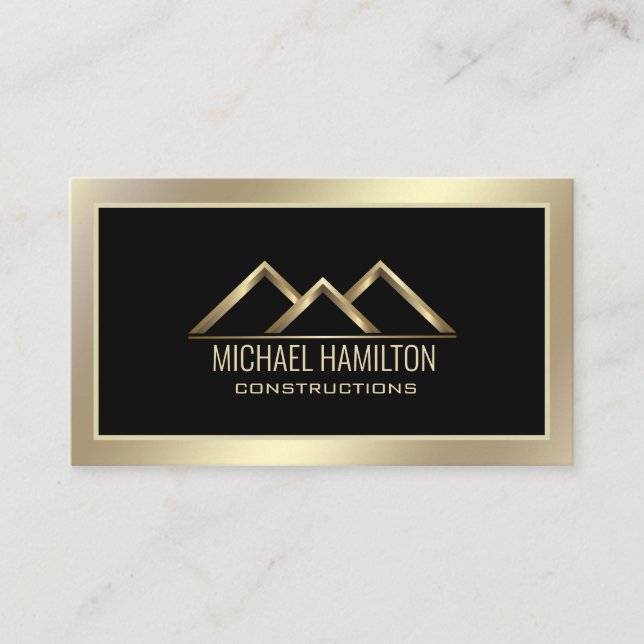 Carte De Visite Logo de construction immobilière simple profession (Devant)
