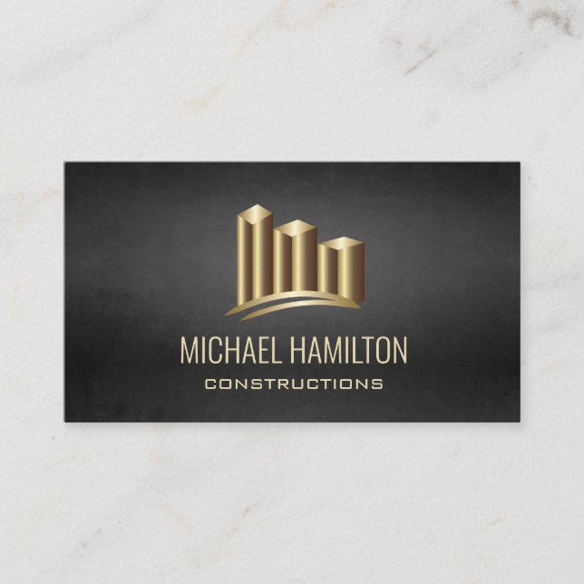 Carte De Visite Logo de construction immobilière simple profession (Devant)