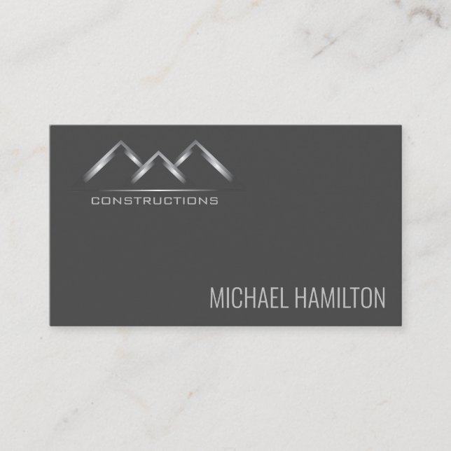 Carte De Visite Logo de construction immobilière simple profession (Devant)