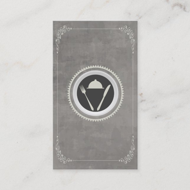Carte De Visite LOGO de couteau et de fourchette pour le (Devant)