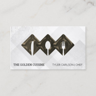 Carte De Visite Logo de couverts Restaurant Traiteur culinaire