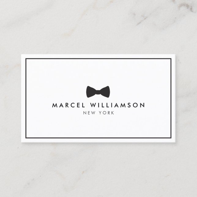 Carte De Visite Logo de Cravate classique mâle noir/blanc (Devant)