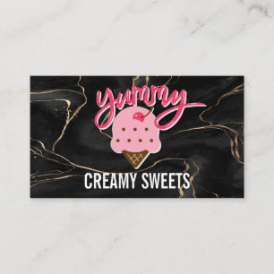 Carte De Visite Logo de crème glacée Yummy