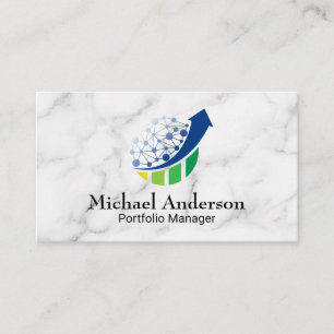 Carte De Visite Logo de croissance du graphique de réseau Finance