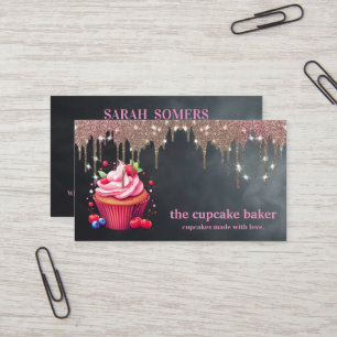 Carte De Visite Logo de Cupcake Moderne Boulangerie Chef Traiteur 