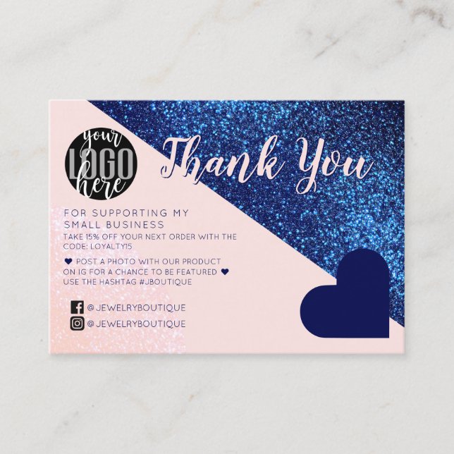 Carte De Visite Logo de Customer Thank You (Devant)