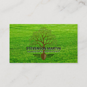 Carte De Visite Logo de démontage de l'arbre   Paysage de l'herbe