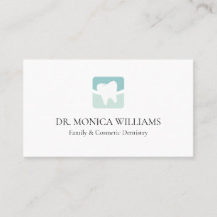 Carte De Visite Logo de dentiste moderne en vert clair professionn