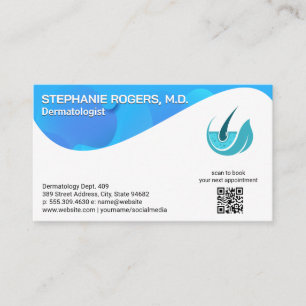 Carte De Visite Logo de dermatologie   Code QR personnalisé