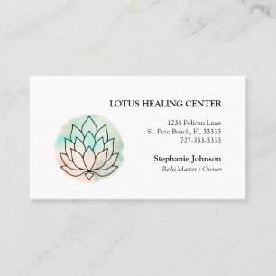 Carte De Visite Logo de dessin élégant de ligne Lotus