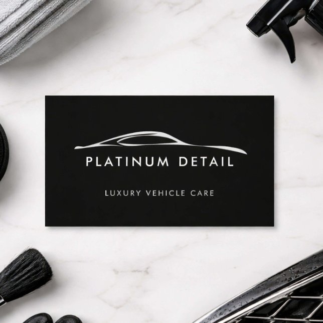 Carte De Visite Logo de detailing de luxe pour automobiles (Créateur téléchargé)