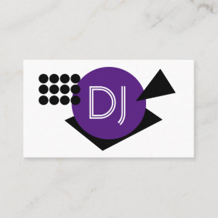 Carte De Visite Logo de DJ géométrique formes violettes
