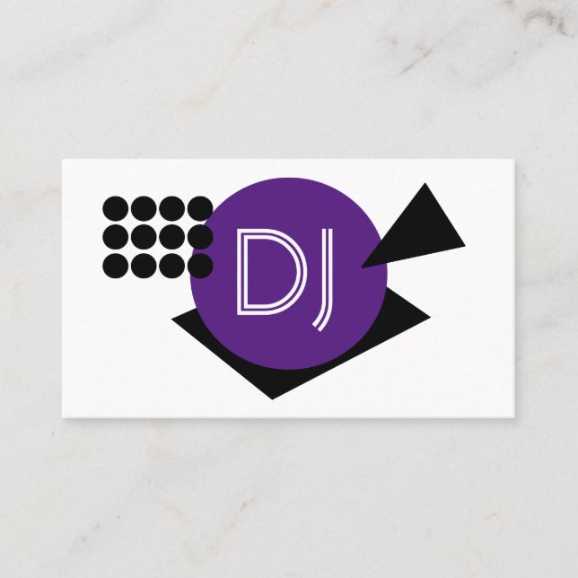 Carte De Visite Logo de DJ géométrique formes violettes (Devant)