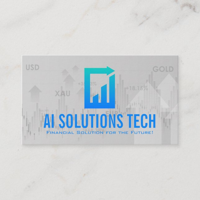 Carte De Visite Logo de document technique | Graphique financier (Devant)