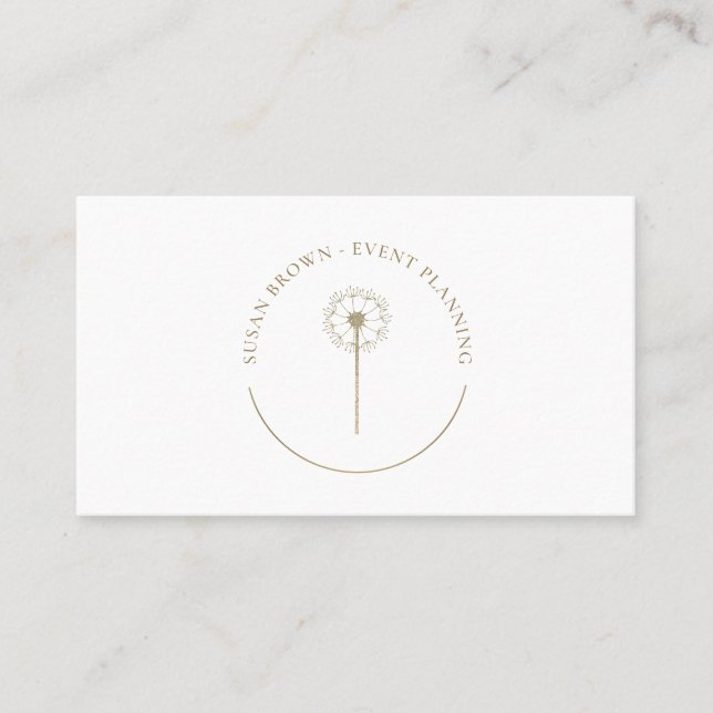 Carte De Visite Logo de Faux Parties scintillant Dandelion (Devant)