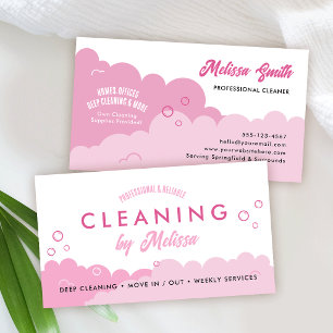 Carte De Visite Logo de femme de ménage pour services de nettoyage