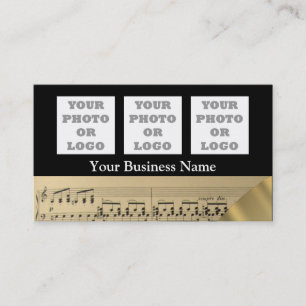 Carte De Visite Logo de feuille et de société de musique