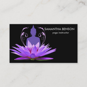 Carte De Visite Logo de fleur de lotus élégant Yoga