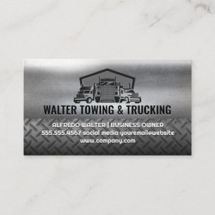 Carte De Visite Logo de flotte de camion semi-remorque   Industrie