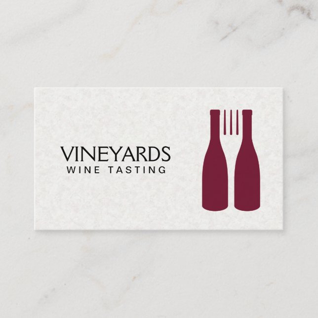 Carte De Visite Logo de fourchette de bouteilles de vin (Devant)