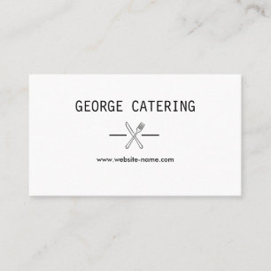 Carte De Visite Logo de Fourchette et Couteau Croisés Vintage pour