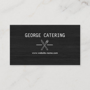 Carte De Visite Logo de Fourchette et Couteau Croisés Vintage pour