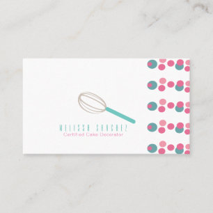 Carte De Visite Logo de gâteau de boulangerie Fouet Points