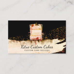 Carte De Visite Logo de gâteau floral vintage pour pâtissier