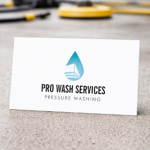 Carte De Visite Logo de goutte d'eau de lavage sous pression