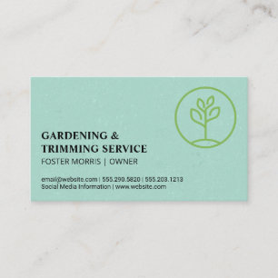 Carte De Visite Logo de jardinage   Plante qui germe