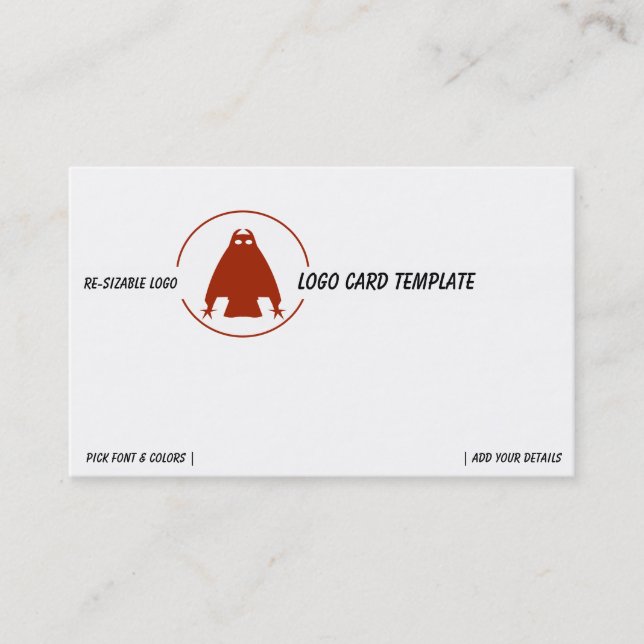 Carte De Visite Logo de la Chouette à cornes rouges (Devant)