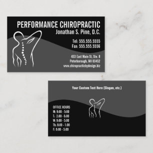 Carte De Visite Logo de la colonne vertébrale moderne Chiropracor