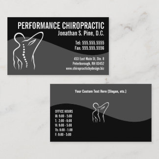 Carte De Visite Logo de la colonne vertébrale moderne Chiropracor 