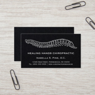 Carte De Visite Logo de la colonne vertébrale tiré à la main Heure