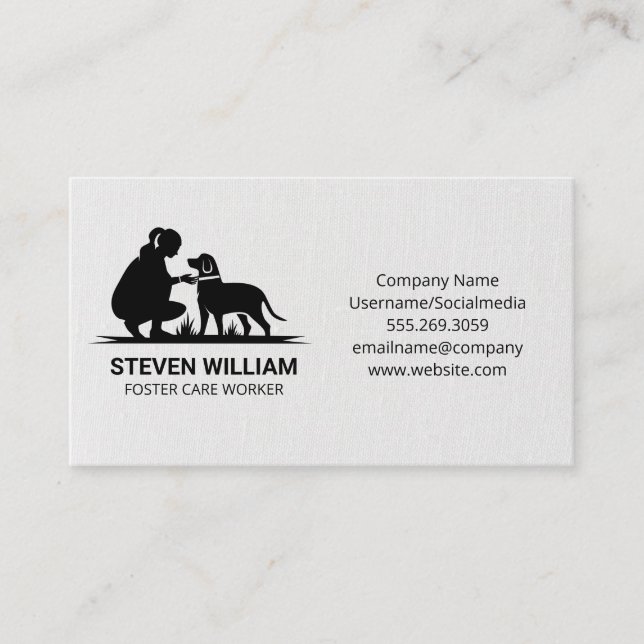 Carte De Visite Logo de la femme avec chien (Devant)