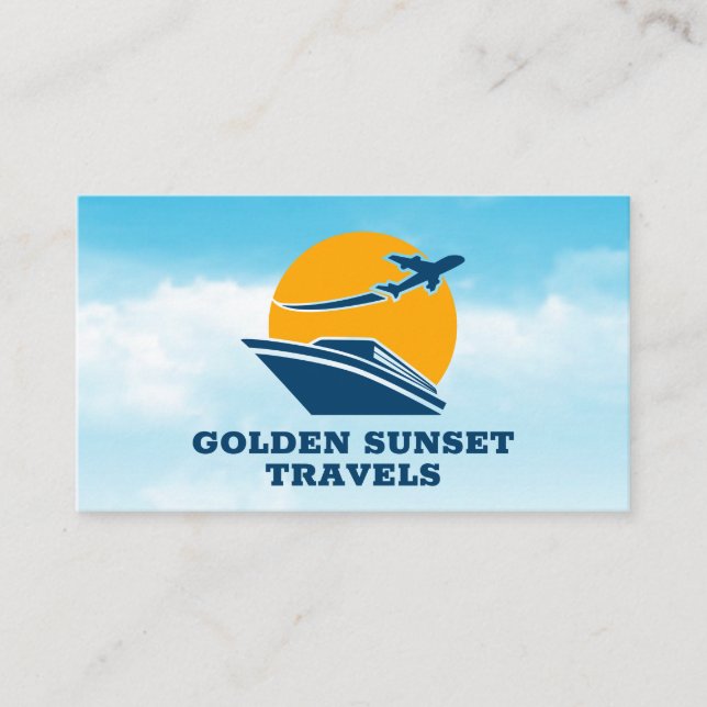 Carte De Visite Logo de la ligne de croisière Sunset (Devant)